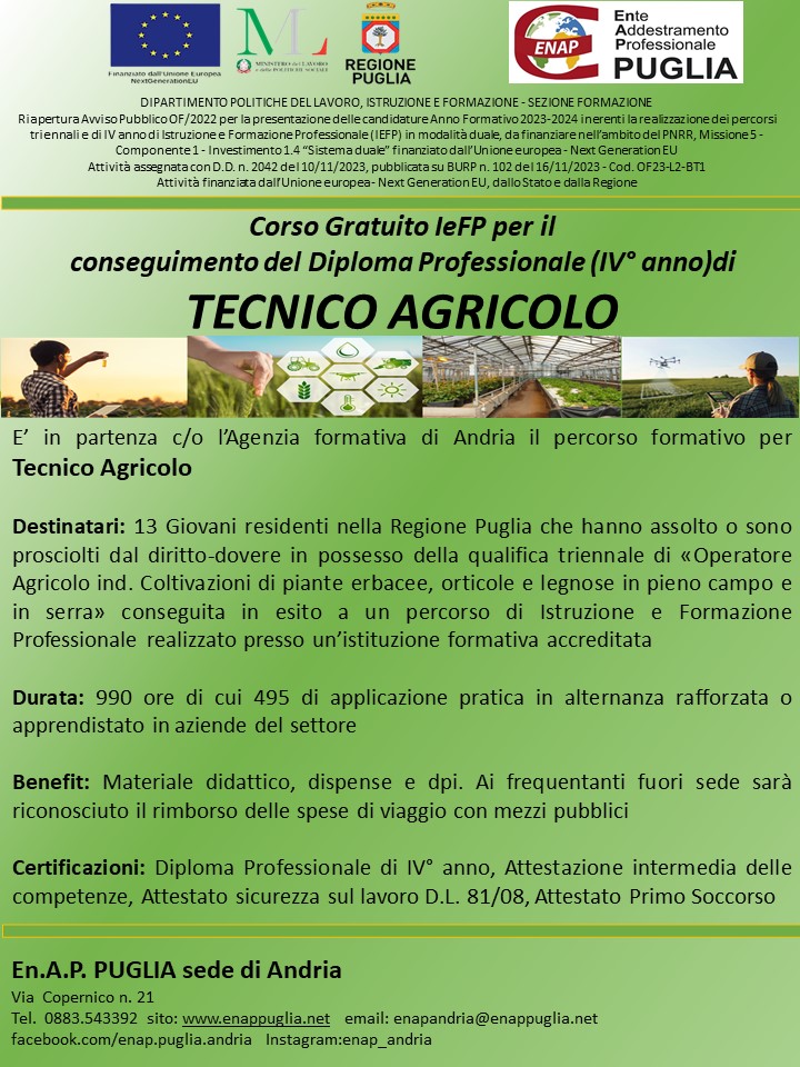 tecnico agricolo locandina